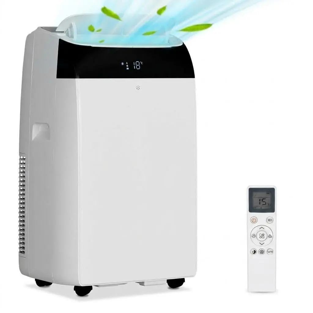 Garvee Ultra-Quiet, Energy-Efficient 14,000 BTU Portable Air Conditioner – 3-in-1 AC with Cooling, Fan & Dehumidifier Modes – Remote Control, 24H Timer, Easy Setup, Cools Up to 750 Sq Ft – White