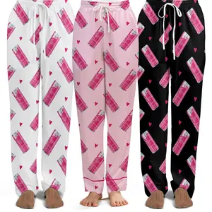 Bull Energy Drink White Peach Summer Edition Pajama Pants, Coquette Pj Pants, Trendy Lounge Pants, Aesthetic Sleepwear, Gift for Energy Drink Lovers