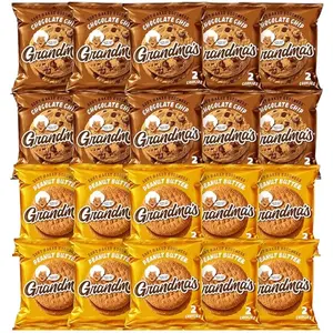 Grandma's Cookie Variety Pack - Pack of 20- (40 Cookies) Chocolate Chip & Peanut Butter - Soft Baked Treats for All Ages - Snack Biscuit Cooky