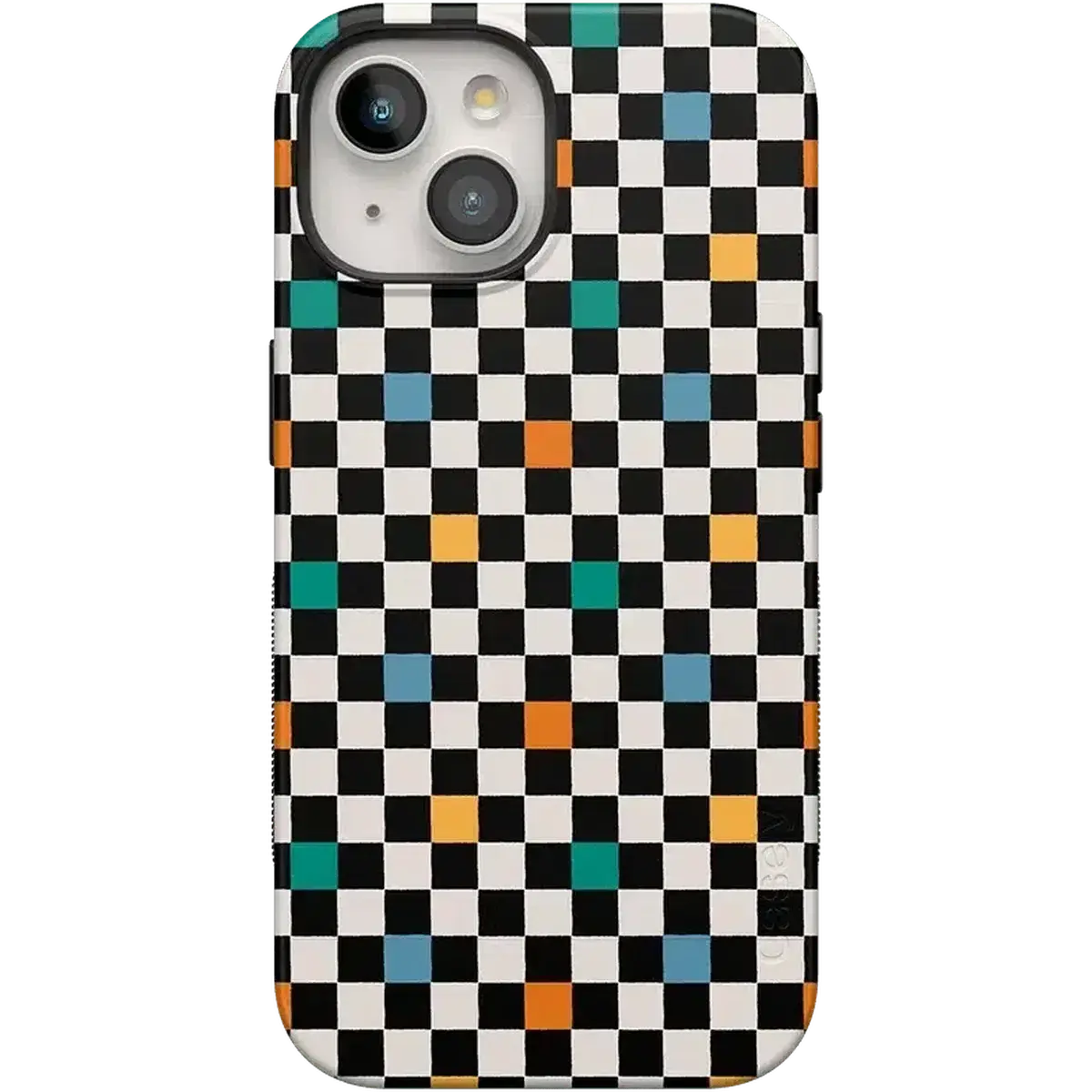 Casely iPhone 14 Case | Old Skool | Retro Checkerboard | Bold Protective Design | Compatible with MagSafe