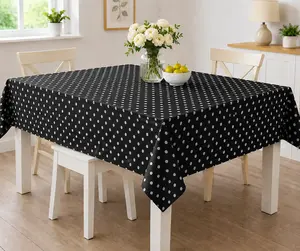 Simply Home PEVA Table Cover 52x70 Inch – Black Waterproof & Easy-Wipe Rectangular Dining Tablecloth