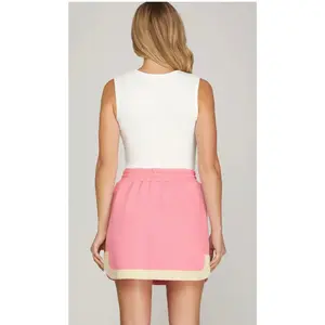 Lady's Elastic Basic Knit Mini Skirt, Women's Bottoms Clothes with Comfortable Fabric