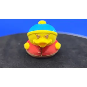 Cartman-Style Mini Duck, Blue Hat, Red Body, Cruise Duck Hunt Collectible, Desk Decor
