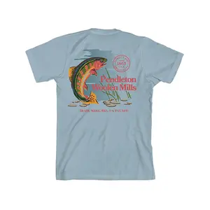 Pendleton Men's Cotton Soft Fitted Short-Sleeve Round Neck Freshwater Fishing Graphic Tee, Menswear Casual Summer Outdoor Top (RG1426-74742)