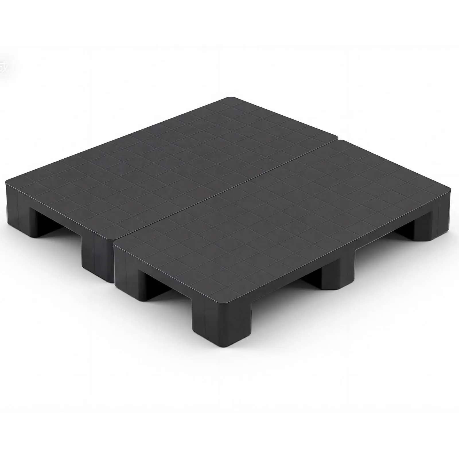 【DealsForYouDays】VEVOR 2-Piece HDPE Plastic Pallets, 39.4"x19.7"x5.4" Black, 8.93 lbs/4.05 kg Lightweight Water Resistant, Stackable, Easy Setup, 2-Sided Fork Entry Pad, 2205 lbs Load Capacity, for Warehouse Retail Basement Use