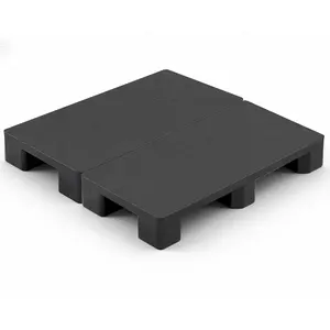 VEVOR Plastic Pallets, 2 Pcs Plastic Pallets for Basement Storage, Lightweight Waterproof Floor Storage Pad for Indoor Outdoor Supermarket Warehouse, Support up to 2205 lbs, 39.4"x19.7"x5.4", Black