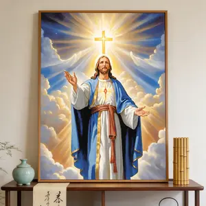 5D Diamond Painting Jesus Jehovah Full Round ArtKit for Adults 30x40cm HD Canvas Mosaic InlayCraft Home Wall Decor Gift