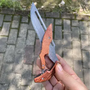 Portable Damascus Steel Folding Knife, Multi-use Camping & Daily Fruit Cutting Tool