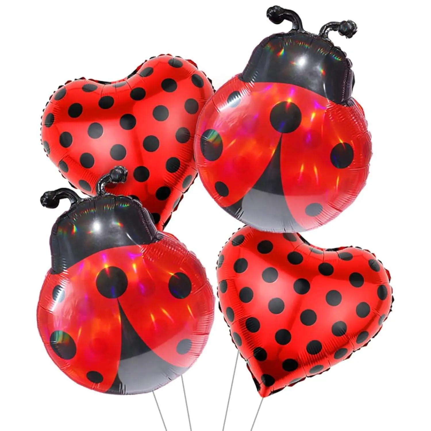 Ladybug Balloons Lady Bug Balloons Insect Bugs Spring Garden Picnic Theme Foil Mylar Party Balloon Arch Lady Bugs Decor For Love Bug Baby Shower Birthday Party Decorations Supplies