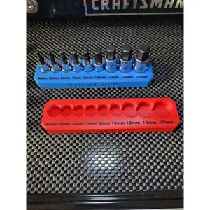 Harbor Freight Metric 9 Piece Hex Socket Set Holder 1/2In + 3/8In Drive #67880