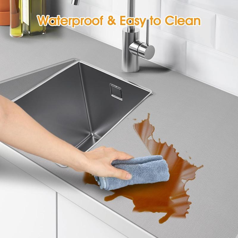 Shelf and Drawer Liner Cabinets Non-Adhesive, Strong Non-Thickened Cabinet Liners Shelves, Waterproof Mats Dresser Cupboard, Pure Gray, 12 in x 20 Feet sponge home  scents home  scent diffuser  blend home bundle luxury  spray palmolive  power