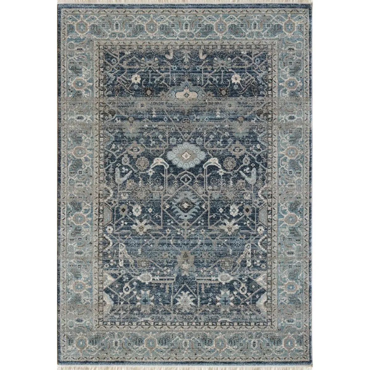 Dynamic Rugs Juno 6881 Durable Transitional Polypropylene Rectangle Area Rug - JN246881550, 2 ft. x 3 ft. 11 in., 550 Blue, Classic Motifs, Indoor Use, Room Decor, House Decor, Machine-Made