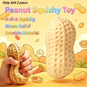2-Pack Peanut Slow-Rebound Stress Balls, Soft Compression Toys, Anxiety Relief Sensory Fidget Toys, Perfect Office Desk Accessories