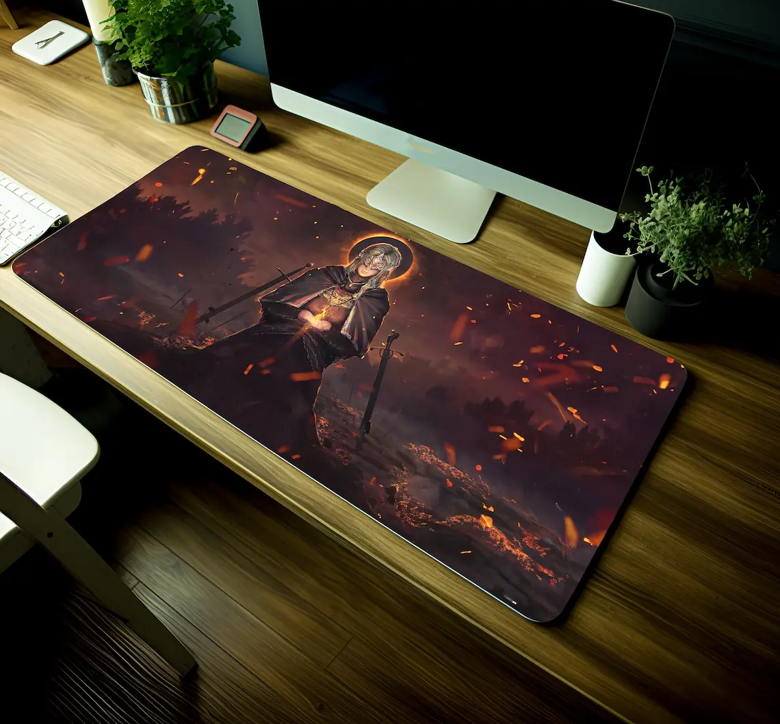 Dark Souls Fire Keeper Mouse Pad: Anime Gaming Desk Mat