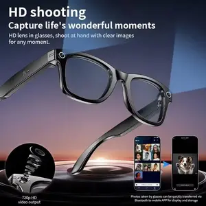 New Upgrade Smart glasses With Camera Video Recording AI Photo Recognition Bluetooth Call Translation Voice Sunglasses Men Women Slim PU Elastic Nylon Ring Health Fitness Tracking waterproof stainless watch calorie track Multi-Sport