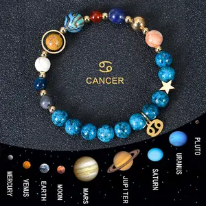1pc of Zodiac Natural Stone Beaded Bracelet, a Blessing Bracelet for Couples and Friends, Suitable as a Birthday Gift for Men and Women, and as a Gift for Christmas, Teacher's Day, Mother's Day, and Father's Day