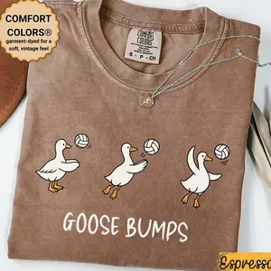Goose Bumps Volleyball Shirt, Funny Goose Volleyball Team Tee, Cute Volleyball Player Shirt, Comfort Colors® Sports Shirt Gift 3XL