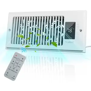 Register Booster Fan 4"x10", 10-Speed Quiet Vent Fan with Negative Ion, Thermostat & Remote, Enhances and Improves Heating & Cooling Efficiency, Air Vent Booster for Home Room Comfort