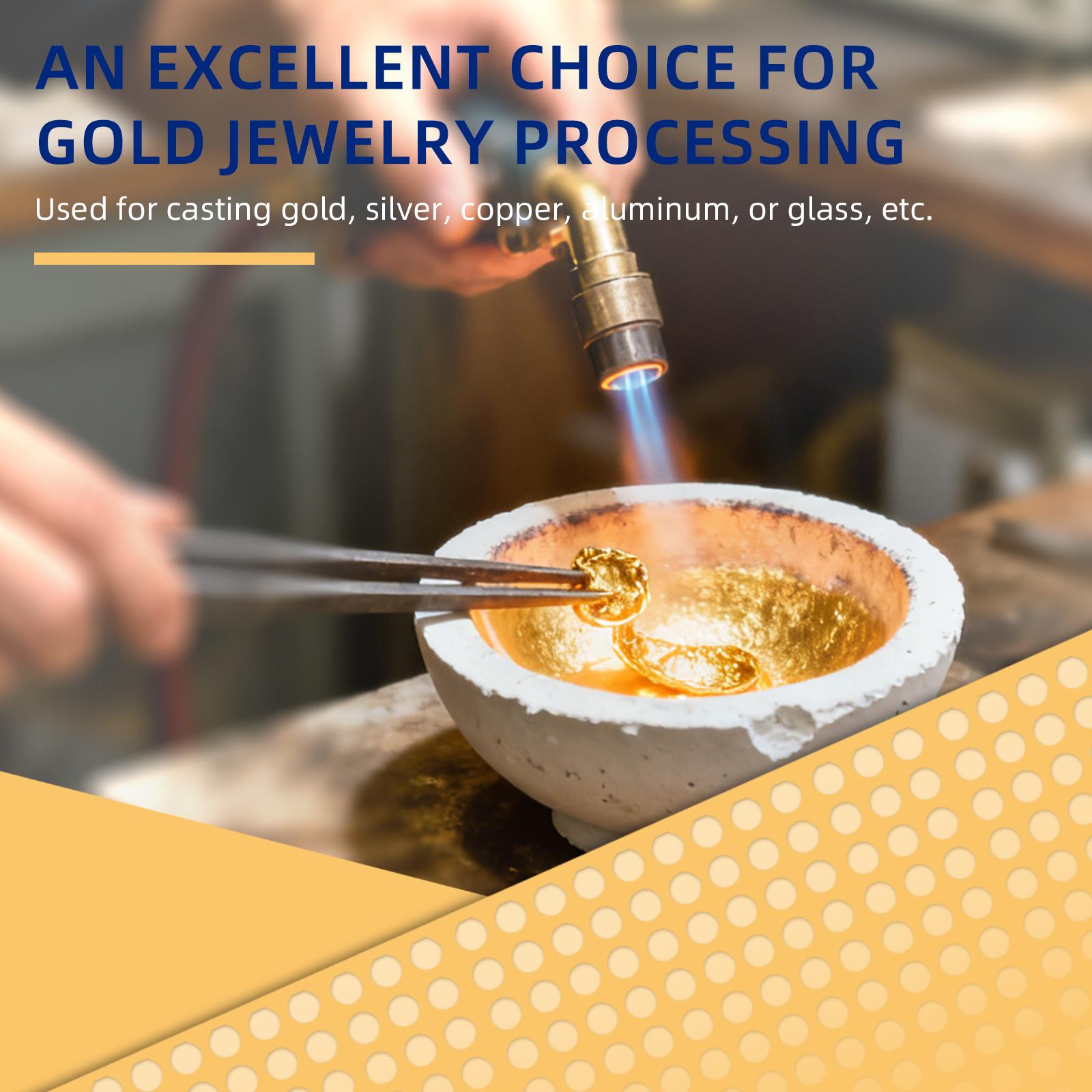 Complete Gold Melting & Casting Tool Kit - Ceramic Crucibles Graphite Ingot Mold, Tweezers & Crucible Tongs for Jewelry Making & Metal Smelting