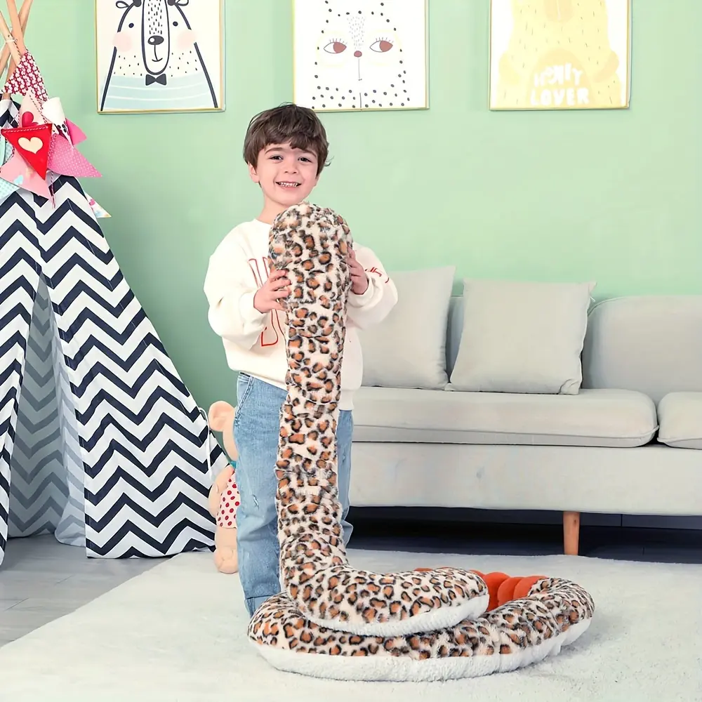 IKASA Giant Snake Stuffed Animal Plush Toy,106" Large Rattlesnake Cute Jumbo Soft Toys,Huge Big Size Fluffy Plushy Fat Plushie,Gifts for Kids