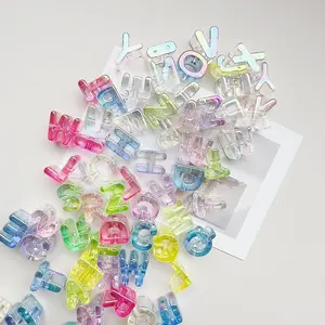 High-Quality Rainbow Color Transparent Letter Beads UV Coated, Bright Colors, Smooth Texture, Ideal for Name Jewelry, Bag Charms, Pet Necklaces