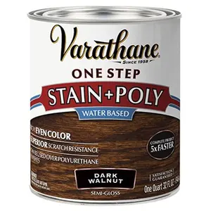 Rust-Oleum 337037 1 qt. One Step Water-Based Stain & Polyurethane, Dark Walnu