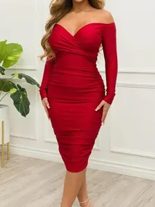 Hera Fashion Boutique Off Shoulder Midi Long Dress Casual Chic