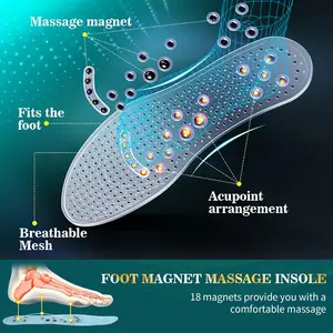 Magnetic Acupressure Insoles - Foot Massage Therapy | Relieves Plantar Fasciitis Pain - Boosts Comfort & Circulation | Trim-to-Fit for Men & Women