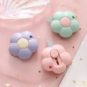 Mini Practical Utility Knives Kawaii Flowers Paper Cutter Retractable Envelopes Opener Portalble Pocket Knife Office Supplies Multifunctional Stationery