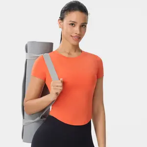 Outdoor fitness tops, yoga clothes, round neck short sleeves, quick-drying and tight, versatile running yoga sports short sleeves  women Slim Shape Men's Moisture Wicking T-Shirt tracksuits men