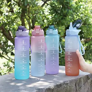 Motivational 1L Sports Water Bottle w/ Time Marker!