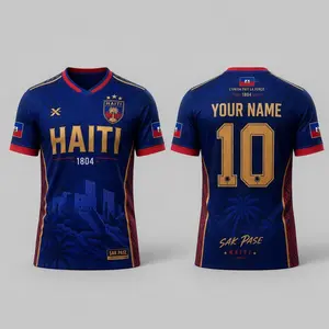 [Custom Name & Number] Personalized Haiti Soccer Jersey Custom Name Number, Haiti Football Jersey 2026, Haitian Flag Soccer Fan Shirt