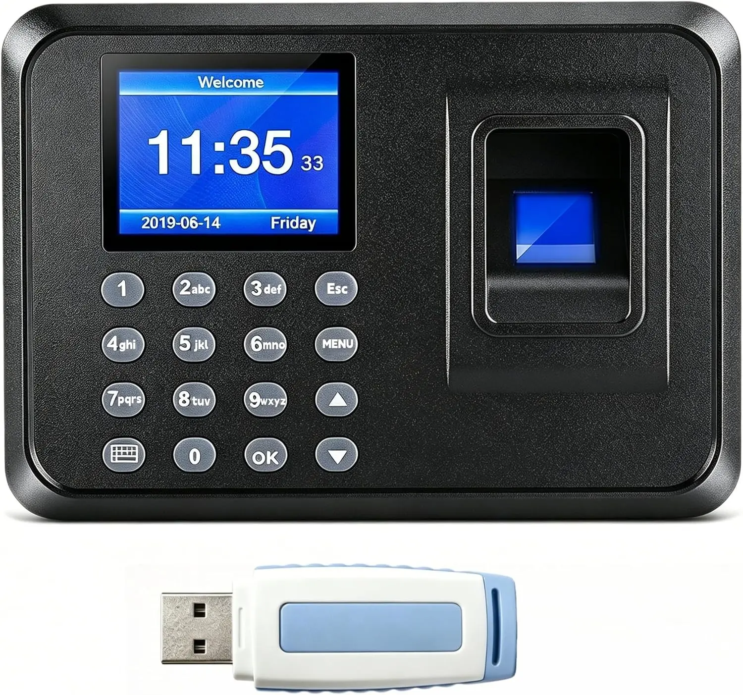 Biometric Fingerprint Punch Attendance Clocks for Small Business Employees with PIN In Out No Monthly Fees for Office Business Management