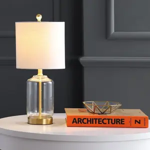 JONATHAN Y Duncan Glass/Metal LED Table Lamp , for bedroom, living room, foyer, hallways, dining room, dorms
