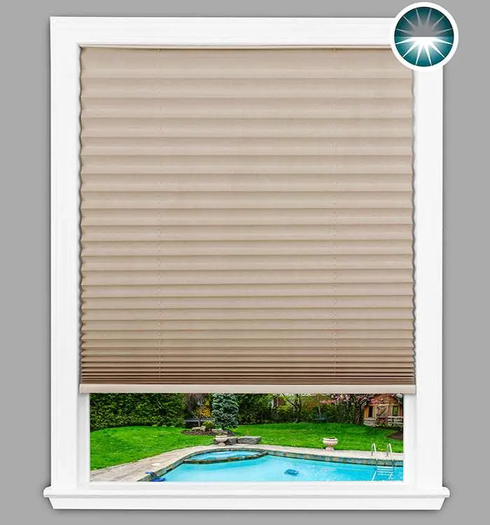 Easy Lift Fabric Pleated Light Blocking Shade - Natural Easy Lift Fabric Pleated Light Blocking Shade - Natural