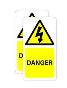 Outdoor/Indoor (2 Pack) 4" Inches - Danger Safety Caution Warning Sign Stickers