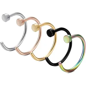 18G-22G stainless steel body jewelry perforated nose ring for women