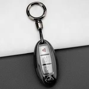 for Nissan Key Fob Cover 5Buttons TPU Protection Car Key Case Shell with Fashion Gold Bling Keychain Compatible with Nissan Altima Maxima Murano Rogue Sentra 370z Pathfinder