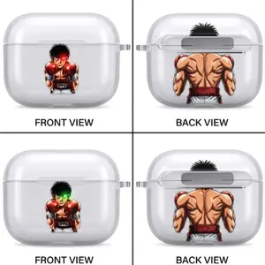 Hajime no Ippo Anime AirPods Case with Keychain, Frosted PC Protective Cover for AirPods Pro, Boxing Manga Earbuds Case Gift for Him Her
