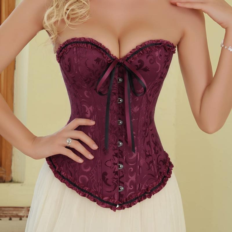 Renaissance Corset Women Plus Size Corset Lingerie Bustier Shapewear Tops Halloween Gothic Party Outfit 819-Q（gift）