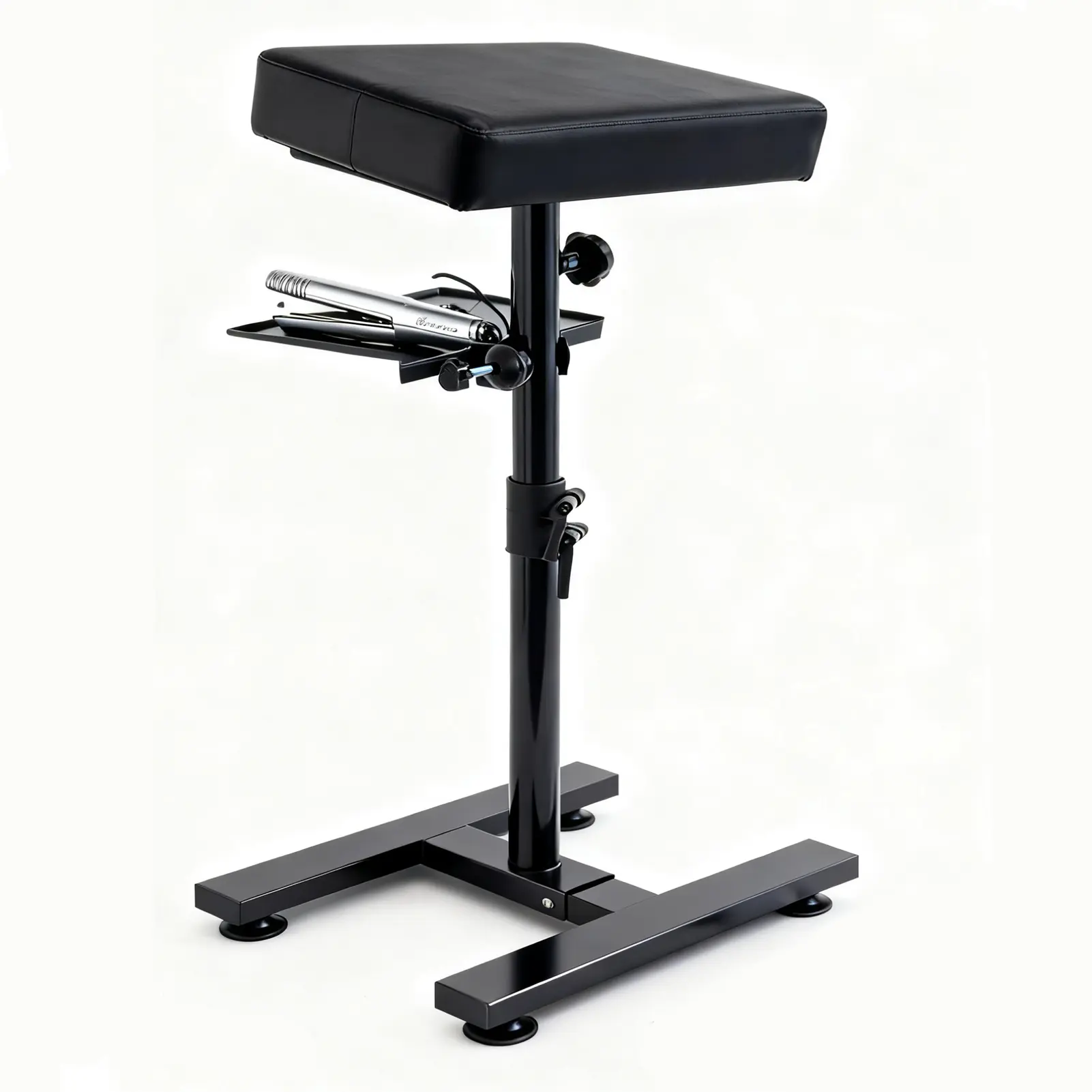 Premium Tattoo Arm Rest Stand with Non-Slip Base - Height Adjustable & Tiltable Tattoo Arm Support, Thick Black Leather Pad & Tattoo Supplies Storage Panel for Professional