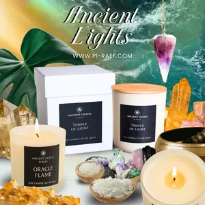 Pi-Raef Ancient Lights Sacred Soy Candle 12.7 oz 360g Aromatherapy Scented Wax Candle for Relaxation, Therapeutic Essential, Holistic healing