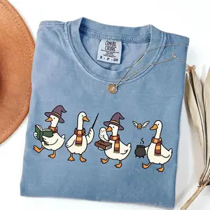 Comfort Colors Wizard House Silly Goose Shirt, Funny Book Lover Wizard Tee, Magical Castle Graphic Shirt, Wizard School Gift