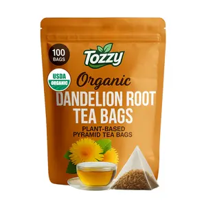 Tozzy Organic Dandelion Root Tea – Liver & Detox Support | 100 Pyramid Tea Bags