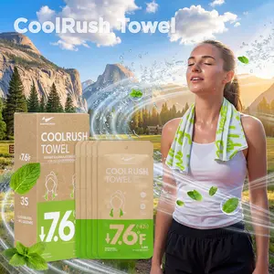 CoolRush Towel – Instant Ice Neck Wrap for Game Day, Backyard Viewing, Family Picnic, Stadium Essentials, Large Cooling Body Wipe for Extreme Heat (27" x 9")