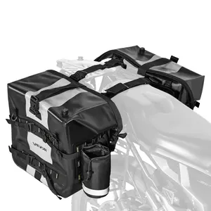 Summervibes VEVOR Motorcycle Saddlebag, 56 L (28 Lx 2) Large Capacity Side Saddle Bag Compatible with Most Motorcycles, Waterproof Fabric Outdoor Sports Motorbike Luggage Storage with Detachable Inner Bag, Black