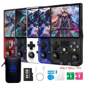 R36Max handheld game console, mini portable retro rechargeable handheld game console, 4.0-inch IPS video game player, 64GB TF card, installed 18000+games