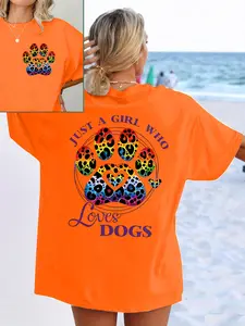Viral Aesthetic Tee, Size Inclusive Dog Lover Shirt, Casual Print Top for All Seasons, Perfect for Pet Enthusiasts