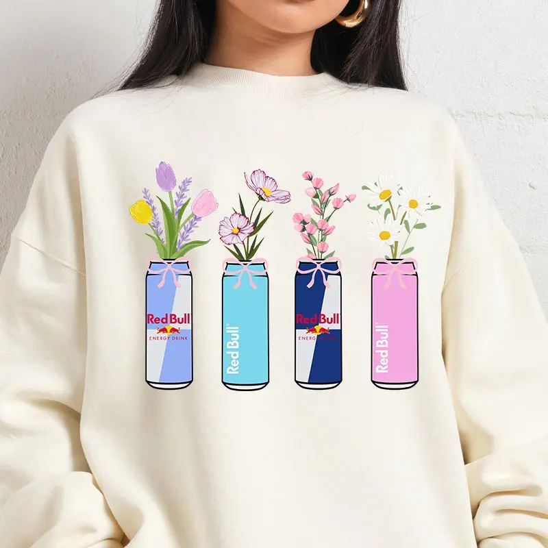 Red. Bull Floral Sweatshirt - Fashion For All - Size Inclusivity - Colors For All - For Everyone - Diverse Fashion Choices