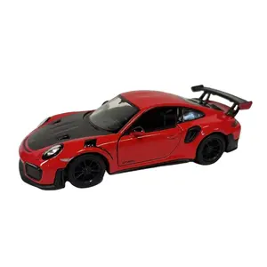 KINSMART 1:36 5" Porsche 911 GT2 RS Diecast Model Car - Red with Openable Doors & Pull Back Action - Officially Licensed Product